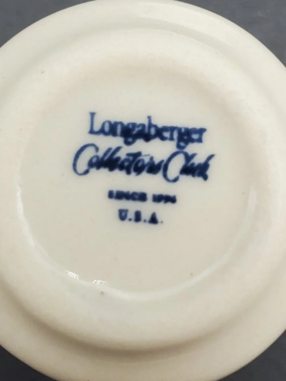 Longaberger Collectors Club Miniature Cups & Saucers Classic Blue Mini Tea Set